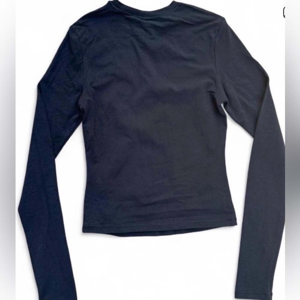 SKIMS Cotton Jersey Long Sleeve Top in Onyx - Picture 4 of 6
